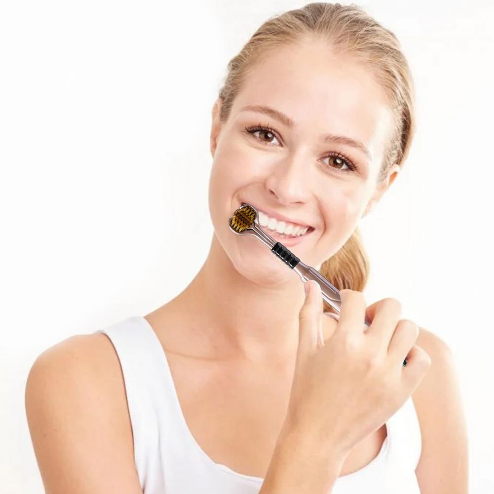 2 stuks driezijdige tandenborstel zachte haren volwassen tandenborstel drie zijden reizen metgezel tandenborstel