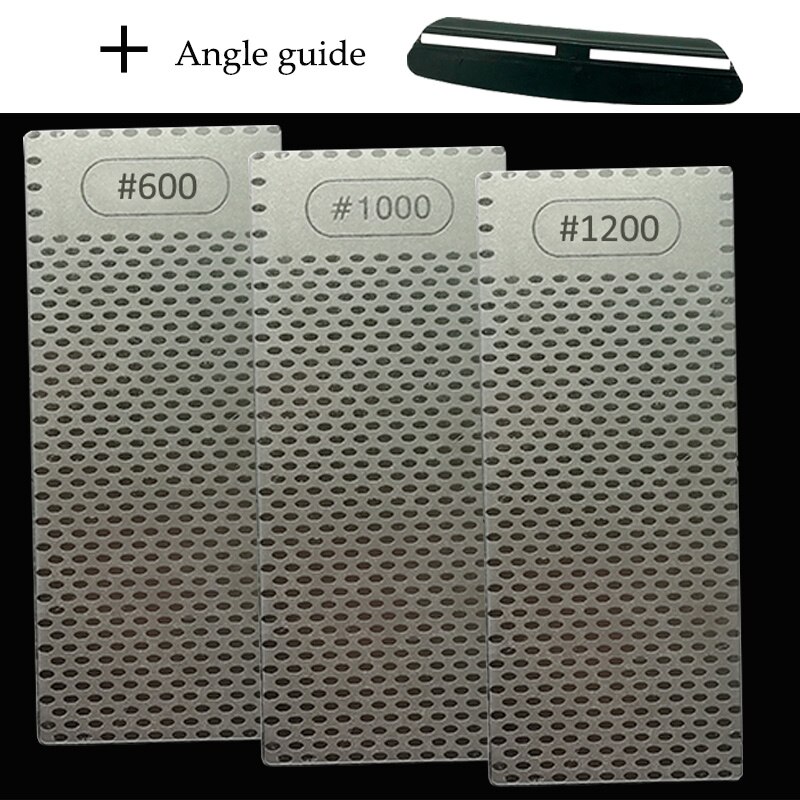 Diamond Knife Sharpening Stone Knife Sharpener Fixed angle sharpener 150x63x2.5mm Grit 400 600 1000 1200 Angle guide: 600 1000 1200 set