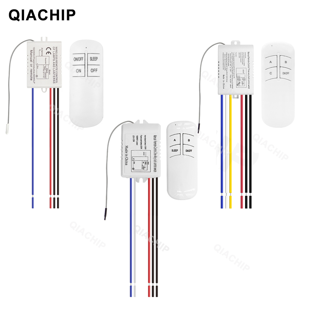 Qiachip Draadloze Afstandsbediening Lichtschakelaar 220V Ontvanger Zender Op/Off Digitale 1/2/3 Way Muur Afstandsbediening schakelaar Lamp