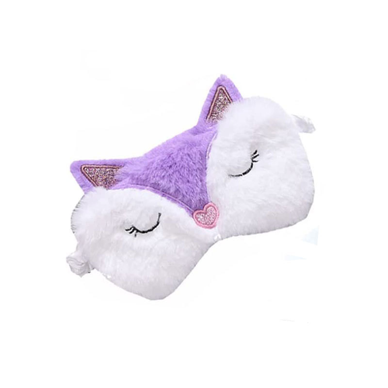 Bonita mascarilla para dormir, vendaje para ojos, cubierta con venda para los ojos de felpa, sueño para dormir para niñas y mujeres, parche ocular de noche para animales, siesta, relajación, cuidado de la salud: Plata