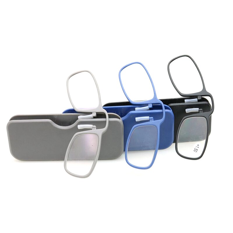 COLOUR_MAX Mini Leesbril Mannen Vrouwen Neus Clip Reader Met Case Eyewear + 1.5 2.0 2.5