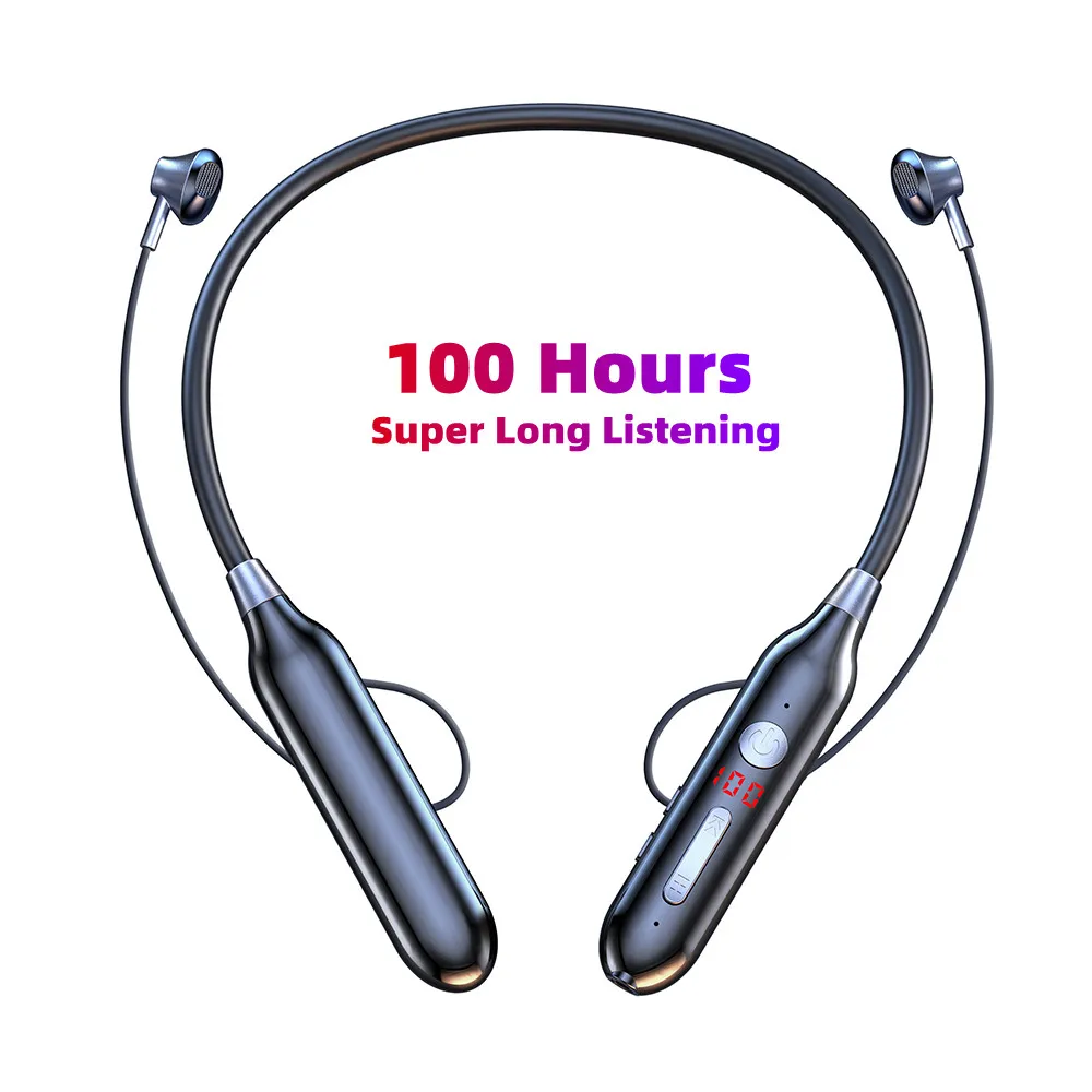 Auricolari bluetooth wireless da 100 ore, auricolari sportivi da corsa con archetto magnetico, auricolari sportivi impermeabili, riduzione del rumore  s720: Rosso