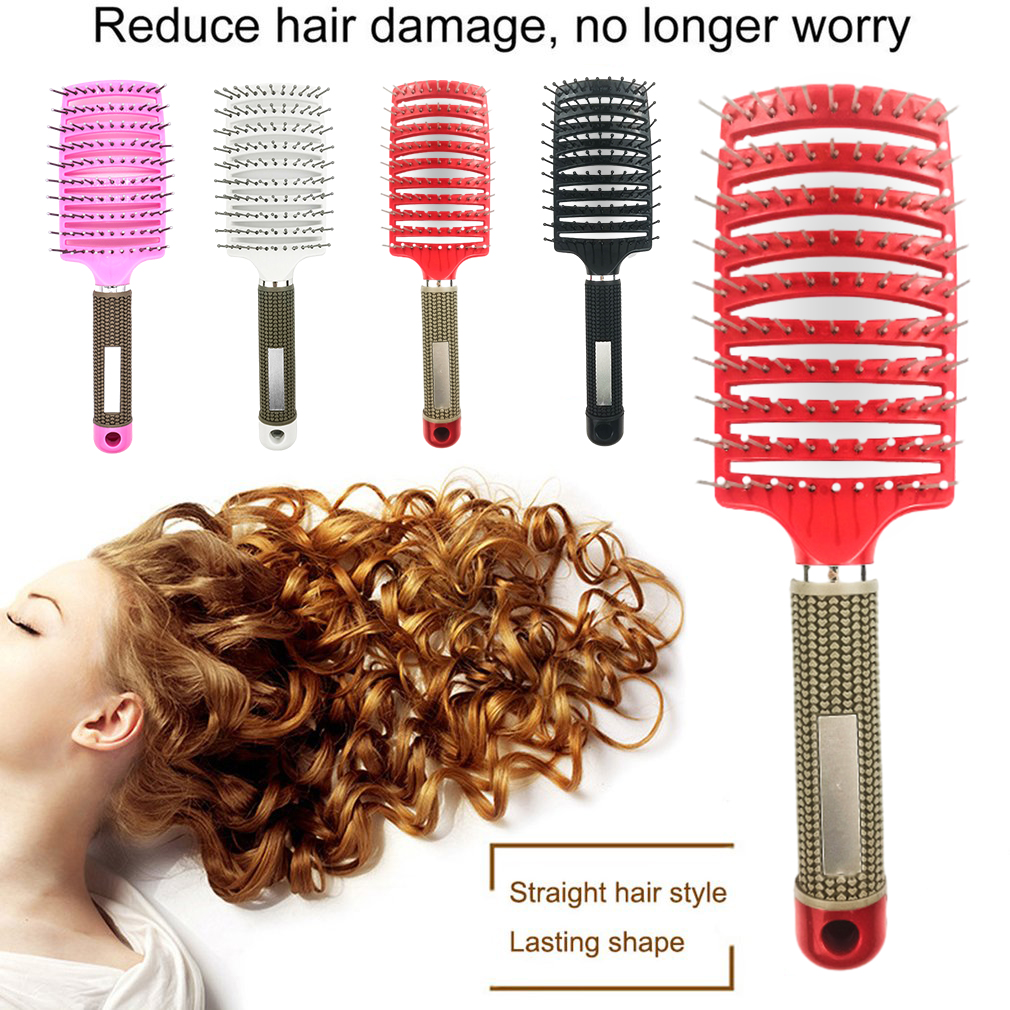 Haar Hoofdhuid Massage Kam Nylon Haarborstel Antistatische Nat Krullend Ontwarren Haar Borstel Meisjes Salon Kappers Styling Brush Tool