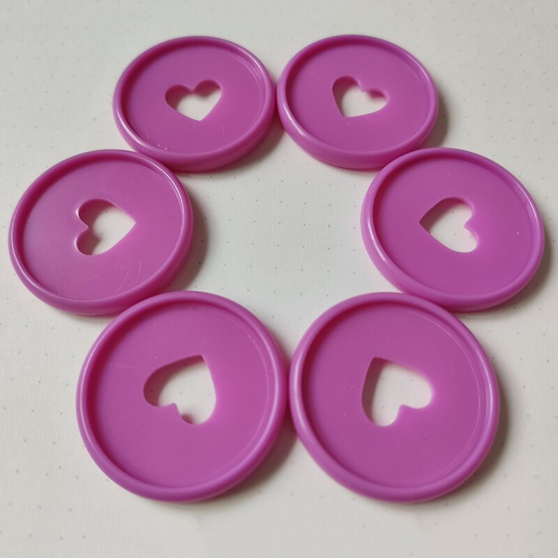 Bloc-notes avec trou en forme de champignon, 6 pièces, reliure à disque, boucle d'anneau, disque en plastique à feuilles mobiles, bouton de bobine pour Scrapbook: rose 35mm