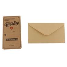 50 Stuks Vintage Kraftpapier Wenskaarten Receptie Bruiloft Uitnodigingen Kaarten & Enveloppen
