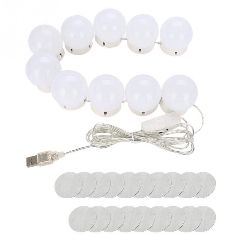10 pièces Ampoules miroir de maquillage à LED Kit Lumineux avec Dimmable ampoule LED Ampoules Kit Réglable Cosmétique lumières D'éclat