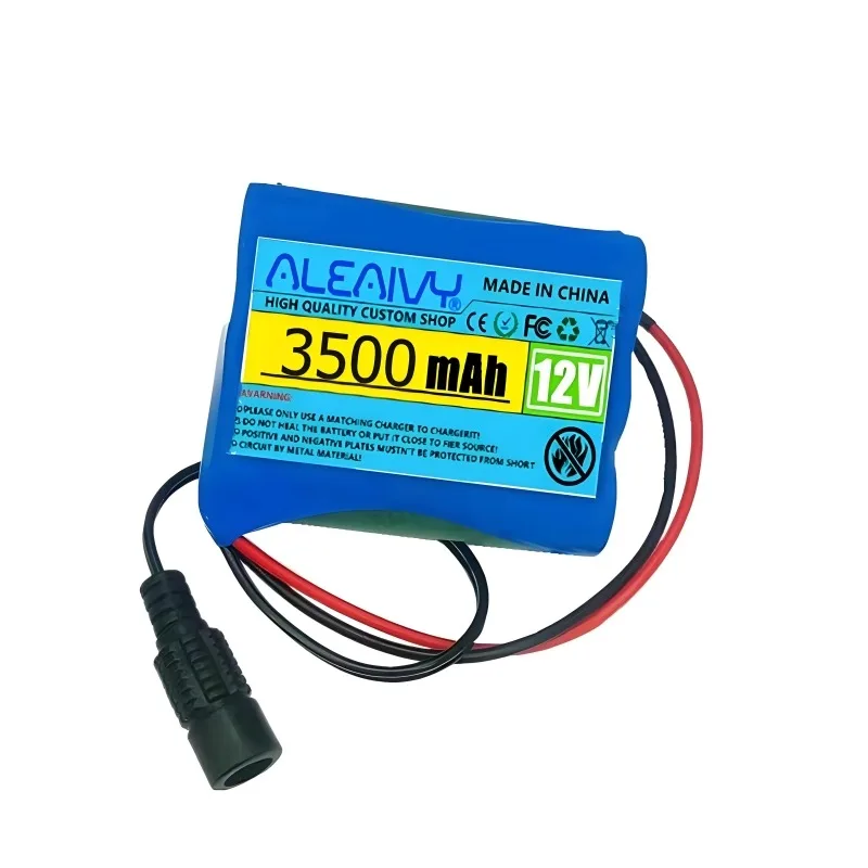 Batería de litio de 12V 3500mAh 3S1P 18650 para altavoz linterna CCTV GPS reflector recargable de larga duración: Morado