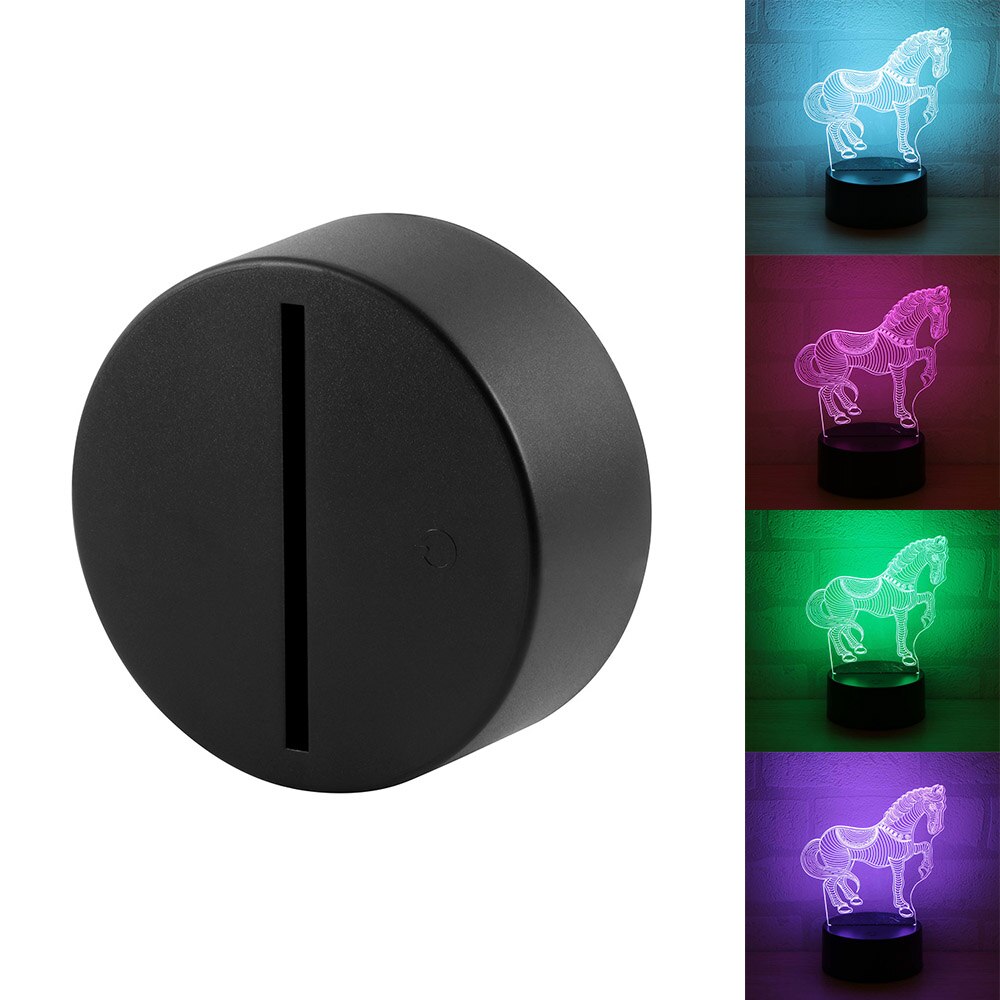 Flerfarget berøringssensorbryter moderne svart usb-kabel fjernkontroll nattlys akryl 3d ledet nattlampe montert utgangspunkt