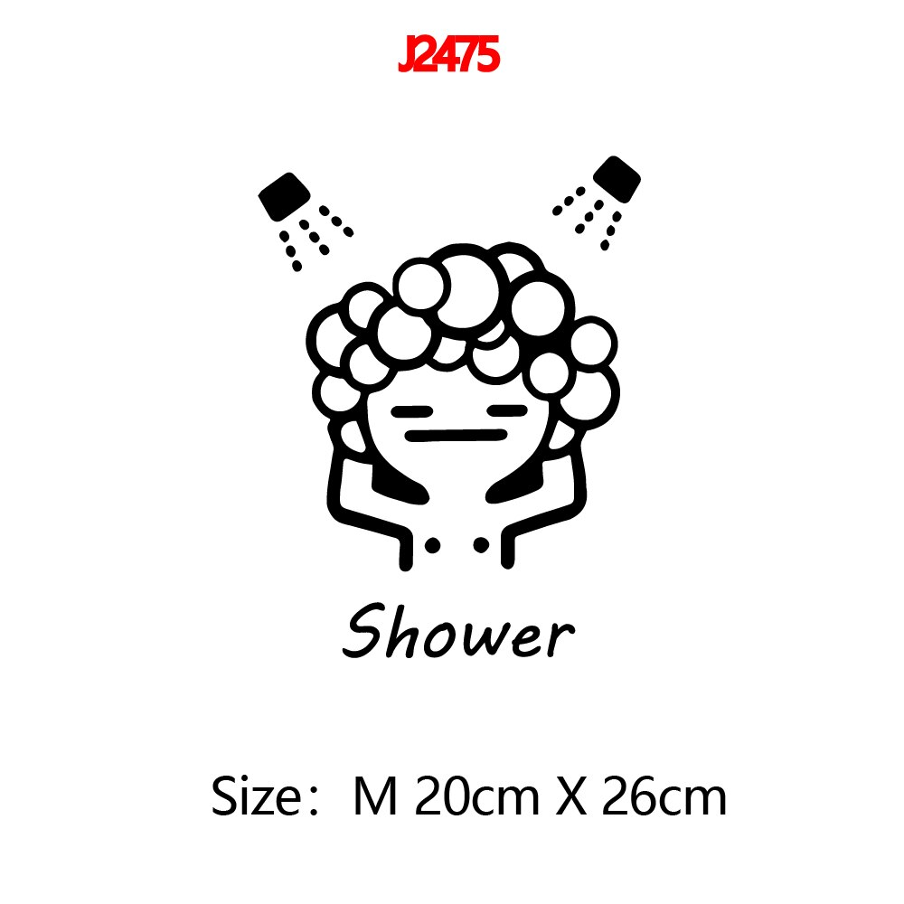Modern Toilet Home Decor Wall Stickers For Toliet Rooms Shower Room Diy Home Decoration Wall Art Decal Decoration Sticker: J2475
