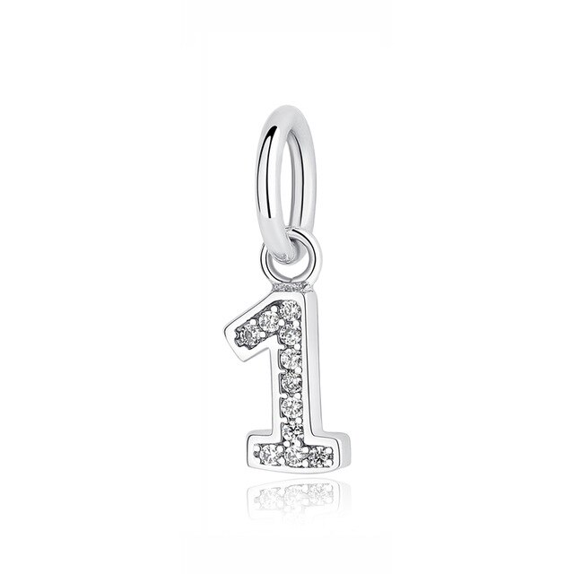 100% 925 Sterling Silver Classic Digital Women's Charm DIY Jewelry Pendant Jewelry: 791339CZ