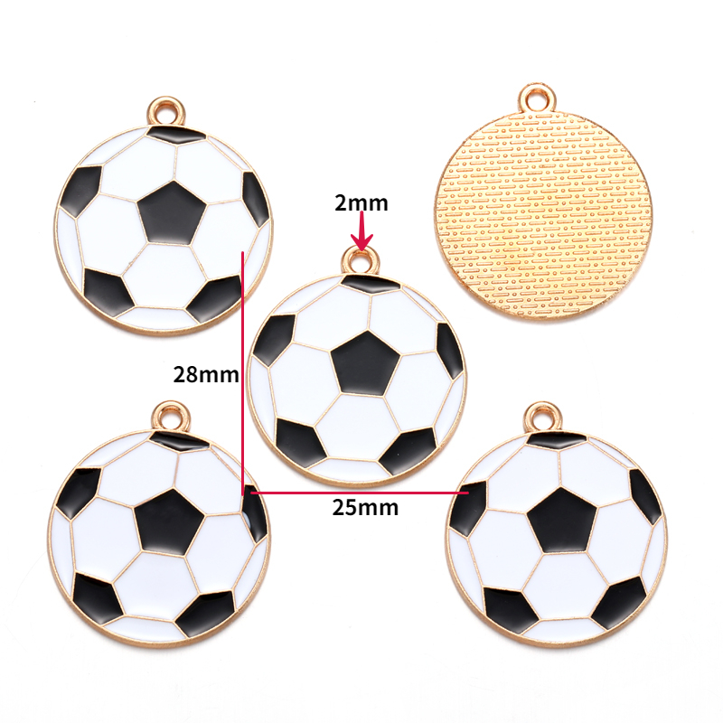 10 stuks geëmailleerde rugby-, voetbal- en badmintonracketbedeltjes voor armbanden, sleutelhangers, kettingen en sieraden, accessoires voor het maken van sieraden  w363