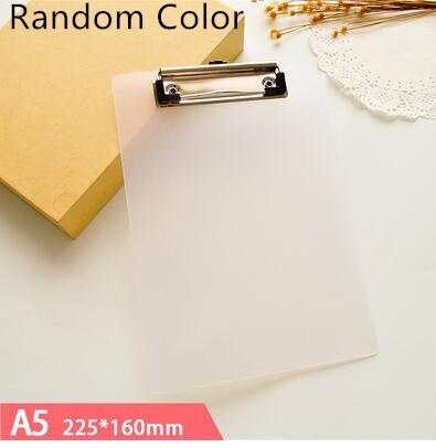 Transparent Plastic Clipboard Writing Board Note File Splint Bill Folder A4 A5 Document Holders Office Stationery Clamp Pad: Rose Red