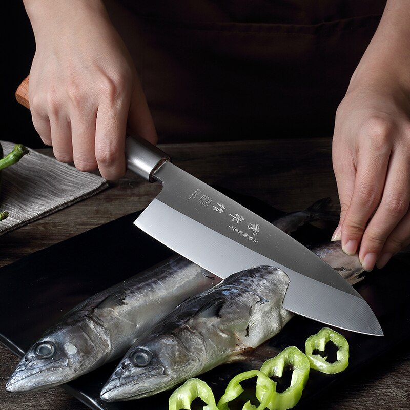 Japansk sashimi kinfe 5 cr 15 rostfritt stål deba sushi kock kökskniv yanagiba filetering laxfiskhuvudknivar