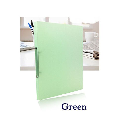 Ezone  a4 plastikmappe 5 farver gennemsigtig løsbladet bindemappe kontorskolefil lommeskole kontorforsyning: Grøn