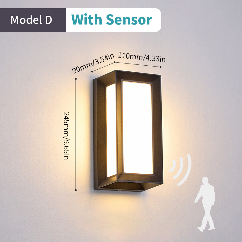 Led buitenwandlamp Waterdicht IP66 Bewegingssensor Led buitenverlichting Veranda Verlichting Balkon Tuinverlichting Buitenwandlamp: Licht Groen / green / 4W