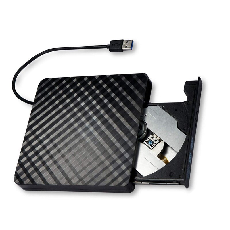 External DVD Drive USB 3.0, Portable CD DVD /-RW Optical Drive Burner Writer for Windows 10/8 / 7 Laptop Desktop(Black)
