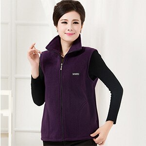 Goedkope winter paars/zwart mommy vest plus size 3xl 4xl warme dames vest mouwloze katoenen jassen dames herfstoutfits: Paars / 4xl