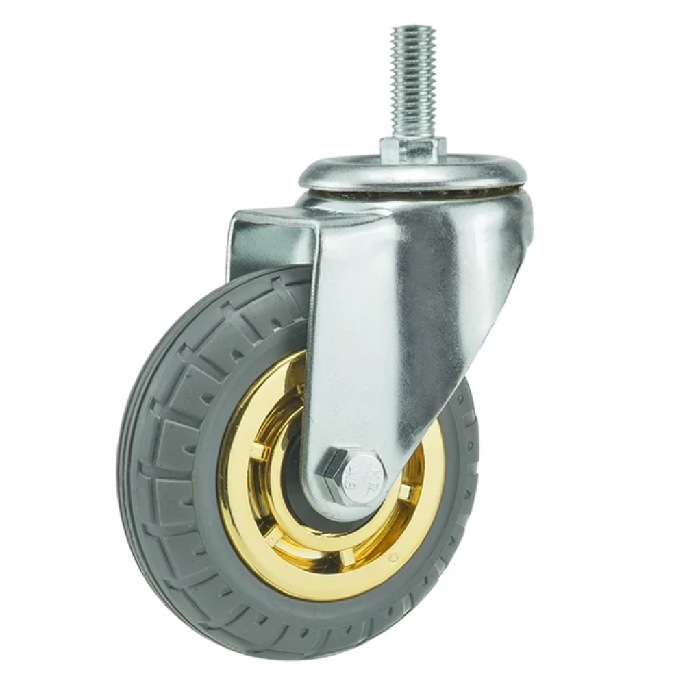 Noiseless Furniture Caster Heavy Loads Transporter Swivel Caster With Brake Rubber Roller Wheel Tire Trolley Chair Mover: 3 inch / Red