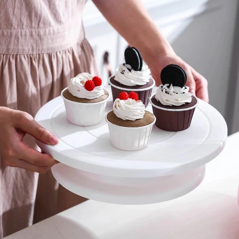 Baking DIY decorating turntable Rotating round cake decorating table Light and stable cake turntable Pastry decoration tools