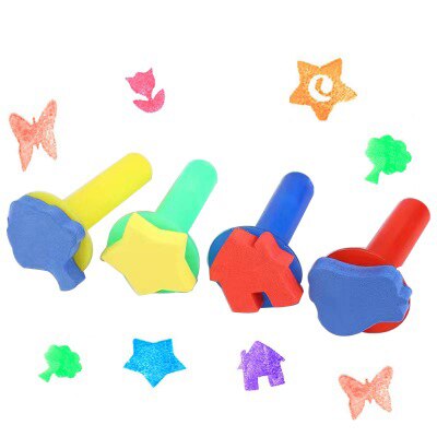 FAI DA TE Rullo di Vernice Pennello Manico In Plastica pennello Spugna Kid Art Star Craft Strumento di Pittura Precoce Educazione Giocattolo di Disegno Per I bambini regalo: Grigio scuro