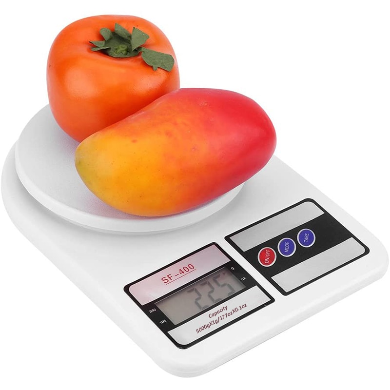 Bascula cocina peso balanza digital de 1 Grs a 5 Kg Blanco con 2 Pilas AA Accesorios cocina vascula gramera pesas basculas tana tanita gramos mini para alimentos comida con precision Kitchen food scale Plaza