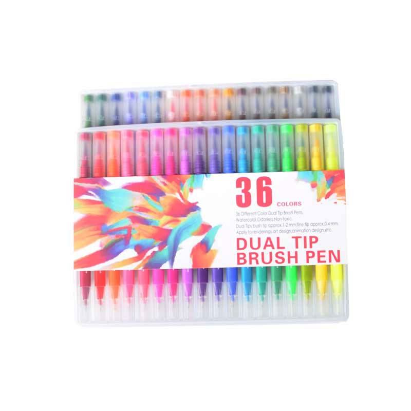 Aquarel Markers 12/24/36/48/60/72/100/120 Kleuren Dual Tip Borstel Pen voor Art Belettering Kalligrafie Pen Маркеры Для Скетчинга