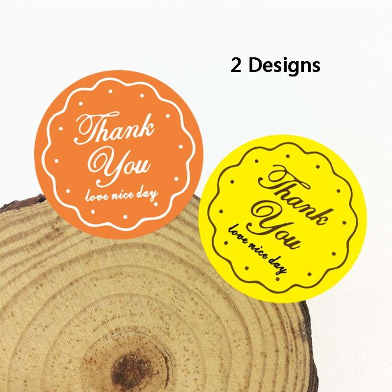 500pcs 2 Styles Thank You Sticker Wedding Handmade Envelope Seal Label Scrapbook 896A