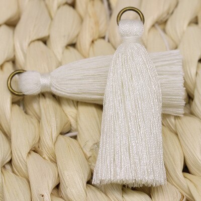 50 stuks/partij 4.5cm mini metalen ringen polyester katoen kwastjes diy hanger sieraden maken franje rand ambachtelijke kwastjes: 7