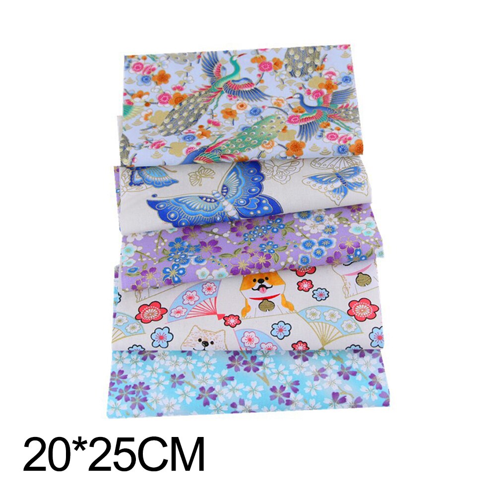 Japanischen Gedruckt Baumwolle Patchwork Tuch einstellen Bronzing NäHenne Quilten Stoffe Blumen- DIY Handgemachte Gesicht Maske Zubehör 20x25cm: 16  5Stck