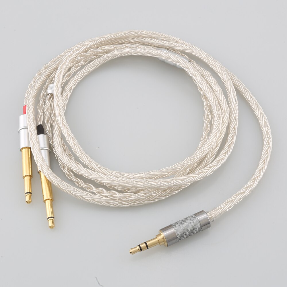 2.5/3.5/4.4/6.5mm Male Plug 16Core 7N OCC Silver Plated Earphone Cable For Meze 99 Classics NEO NOIR Headset Headphone