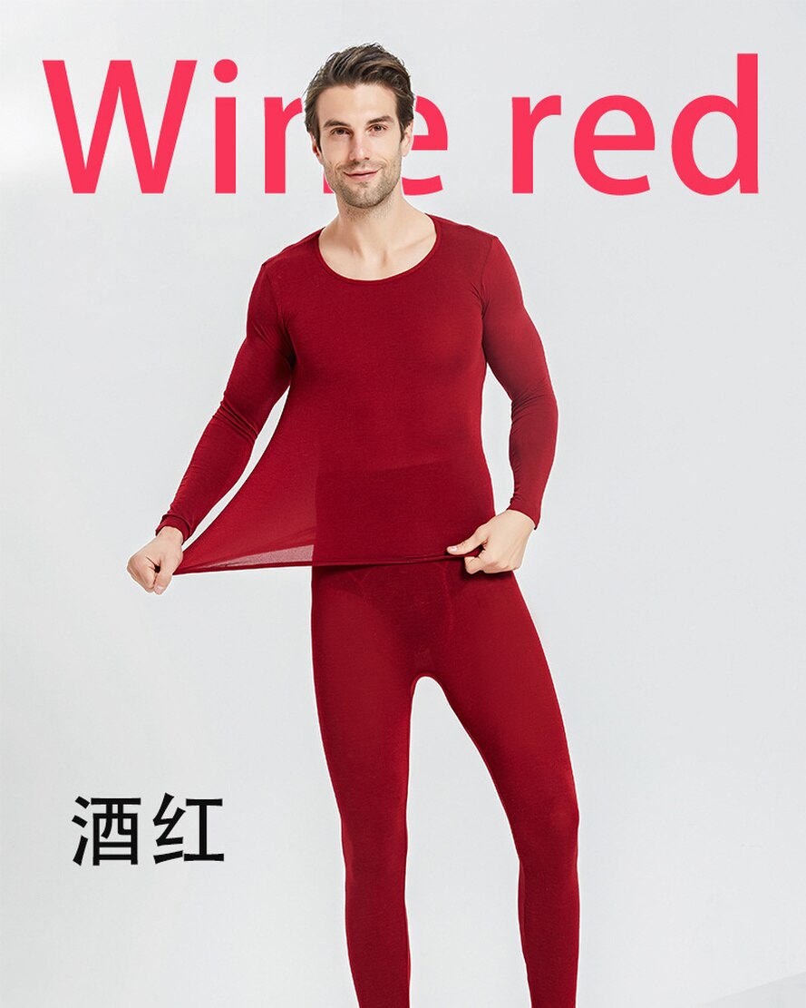 Sells Three Seconds Heat Men's Ultra-thin Thermal Underwear Low Collar Tight Thermal Underwear No Trace Thermal Underwear