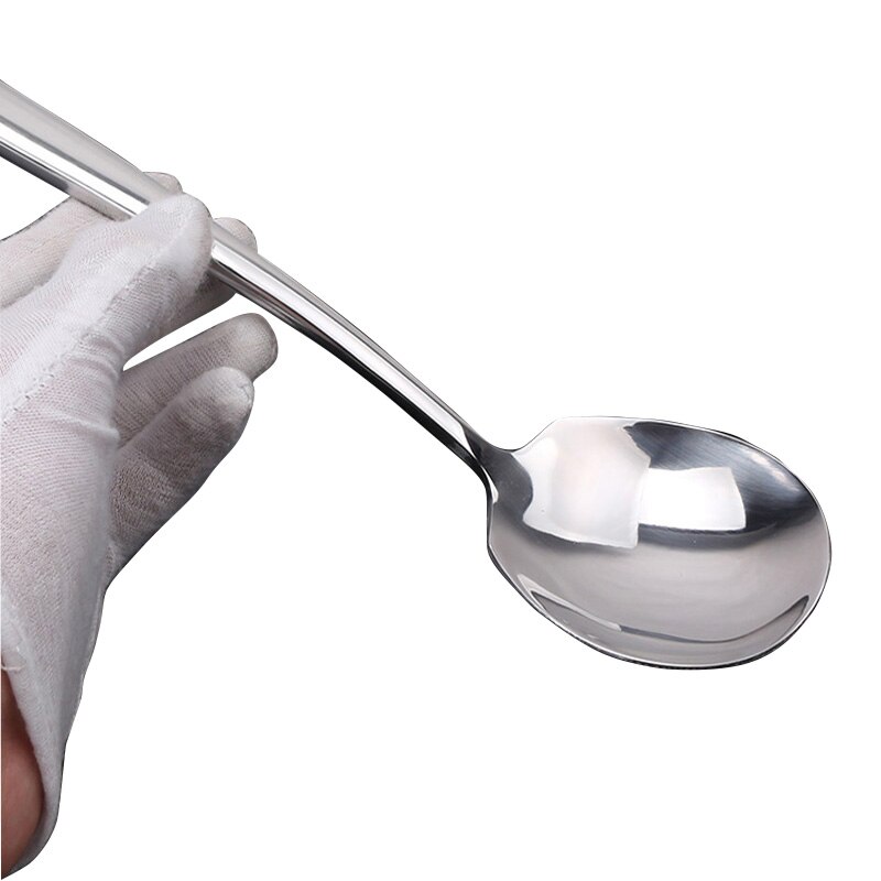 Grande cuillère à dîner en acier inoxydable, grande cuillère à Long manche Restaurant Bar café couverts de cuisine épaisseur de la cuisine soupe riz Buffet cuillères 8.5 &quot;1 pièce