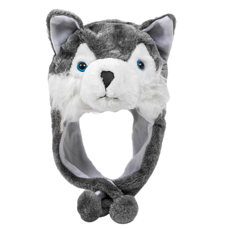 Unisex Winter Fuzzy Pluche Wasbeer Dier Hoed Met Pompom Lange Bandjes Sneeuw Ski Warme Oorklep Beanie Cap Cosplay Kostuum: C