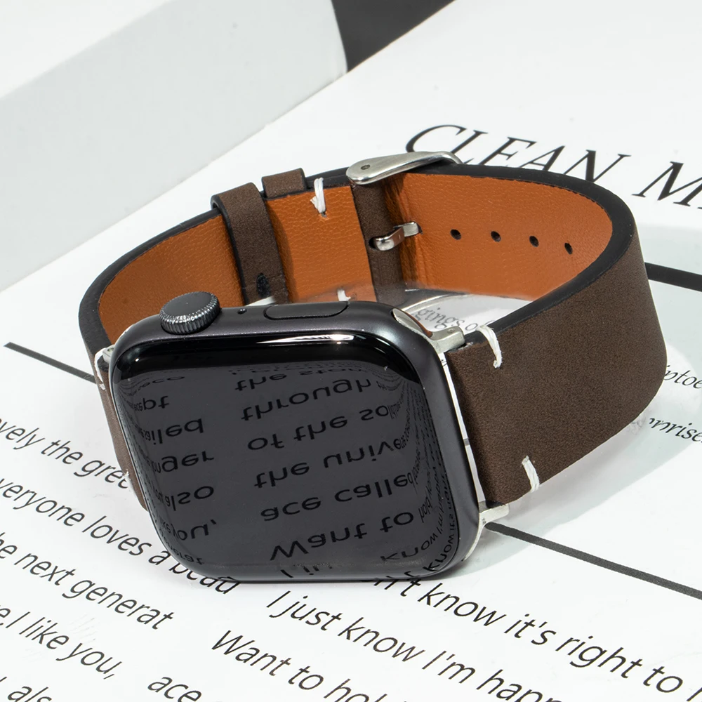 Bracelet pour Apple Watch Ultra/2 49mm 38/40/41/S10-42mm 42/44/45/46/49mm bracelet de montre en cuir pour iwatch 10 9 8 7 4 5 6 se accessoires