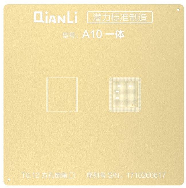 Plantilla de oro con agujero cuadrado para CPU de apple, plantilla universal de posicionamiento 3D