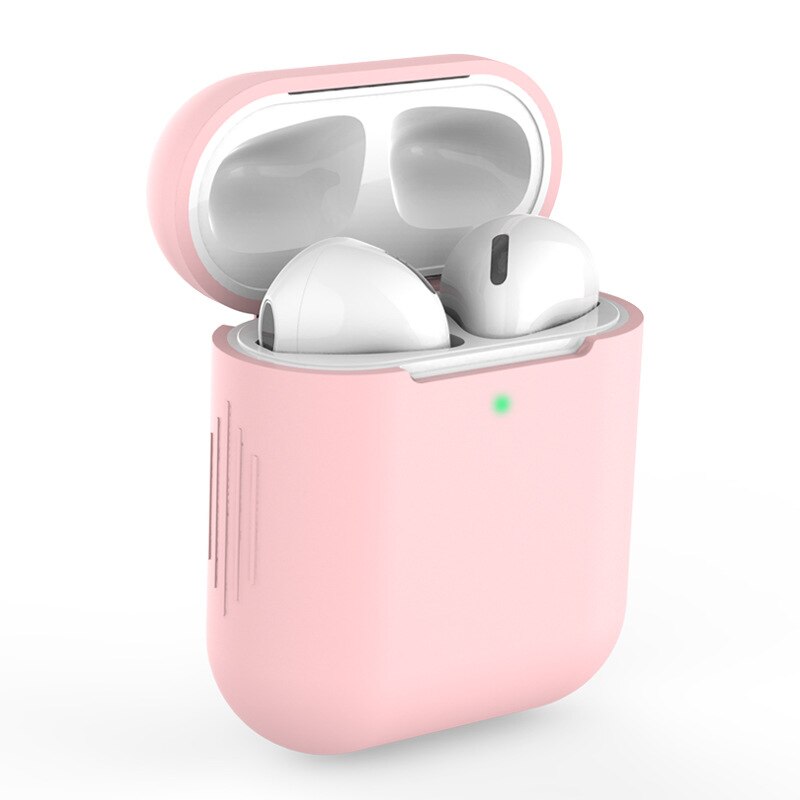 Mini Soft Silicone Case For Apple Airpods Shockproof Cover For Apple AirPods Earphone Cases for Air Pods Protector Case: Light Pink