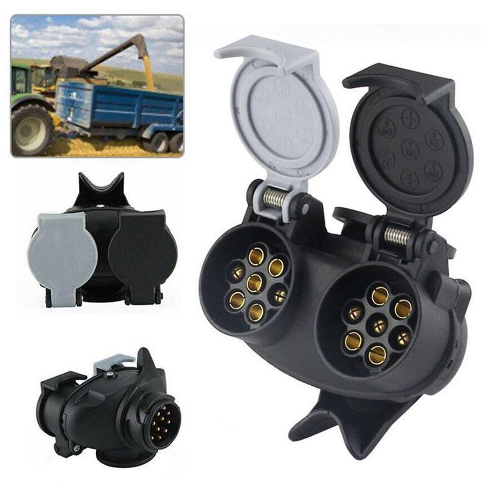 13 Pin Naar 7 Pin Euro Trailer Towing Caravans Dual Socket Plug Adapter Connector Trailer Plug Adapter