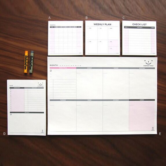 Weekly Planner Stickers Monthly Planner Notepad Portable Memo Accounting Desk Memo Pad Check List Planner Agenda