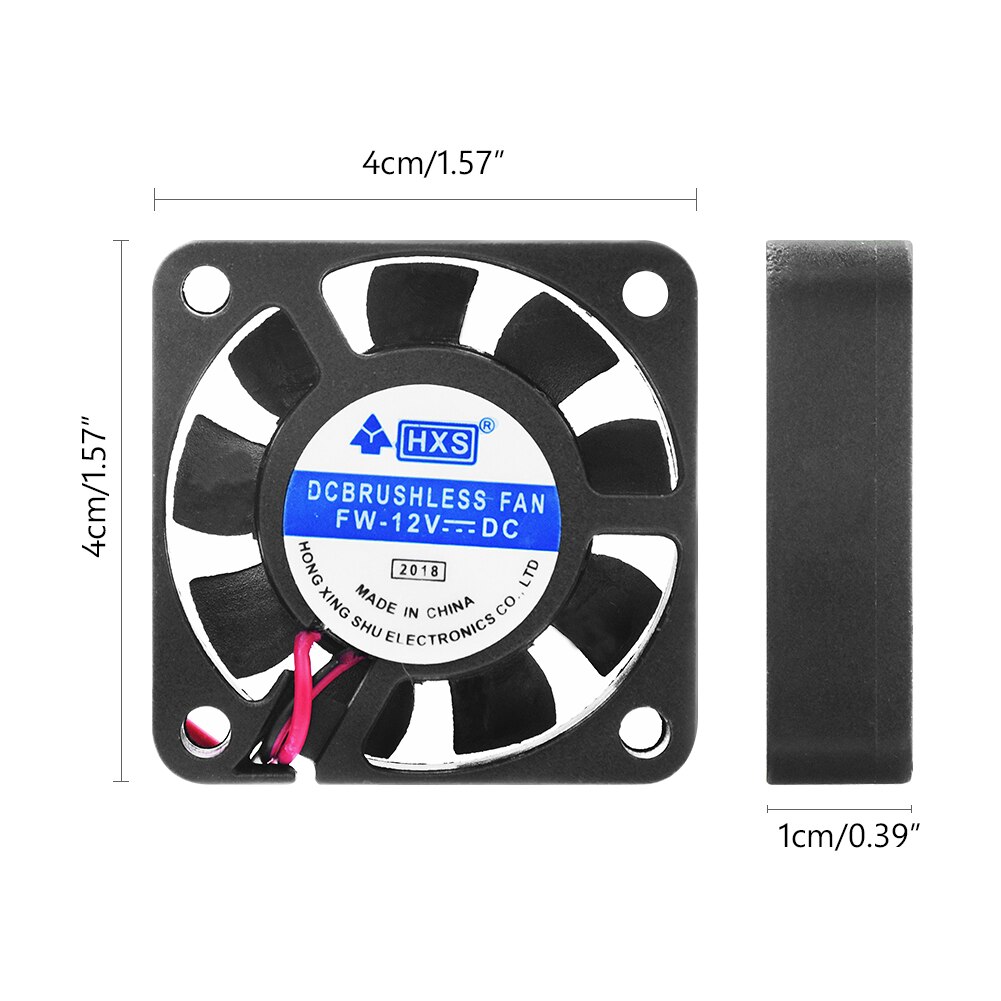 YCDC 40mm 2 Pin PC Cooling Fan Video Chip Cooler Fan Heatsink Exhaust Blower Black Desktop Cooler CPU 4010 DC 12V Mini Fan