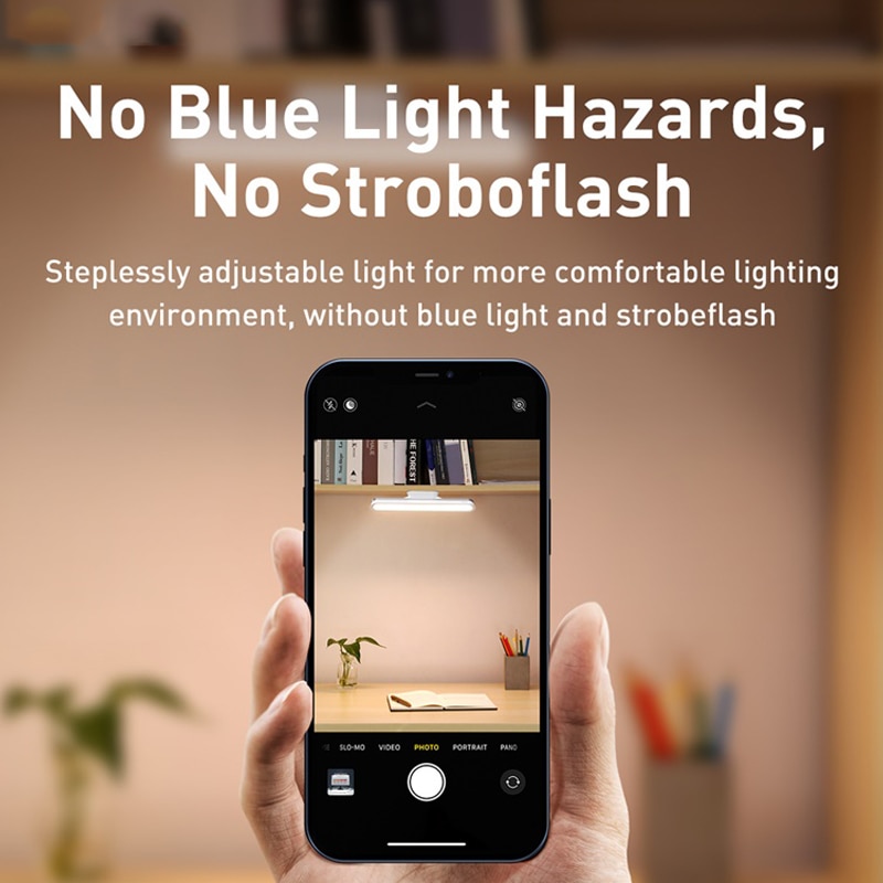 Baseus LED Desk Lamp Hanging Magnetic Table Lamp for Study Cabinet Light USB Rechargeable Stepless Dimming Dormitory Night light