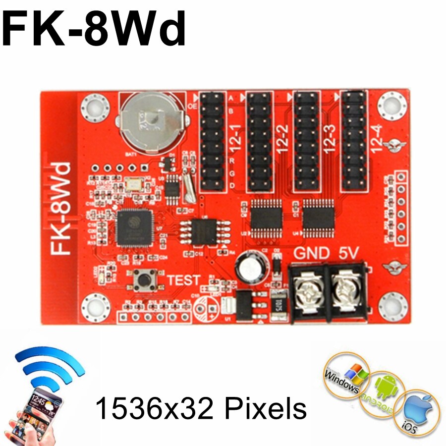 FK-8Wa FK-8Wb FK-8Wc FK-8Wd Wifi Led Control Card Lintel Sign Display Wireless P10 led moving sign Controller: FK-8Wd