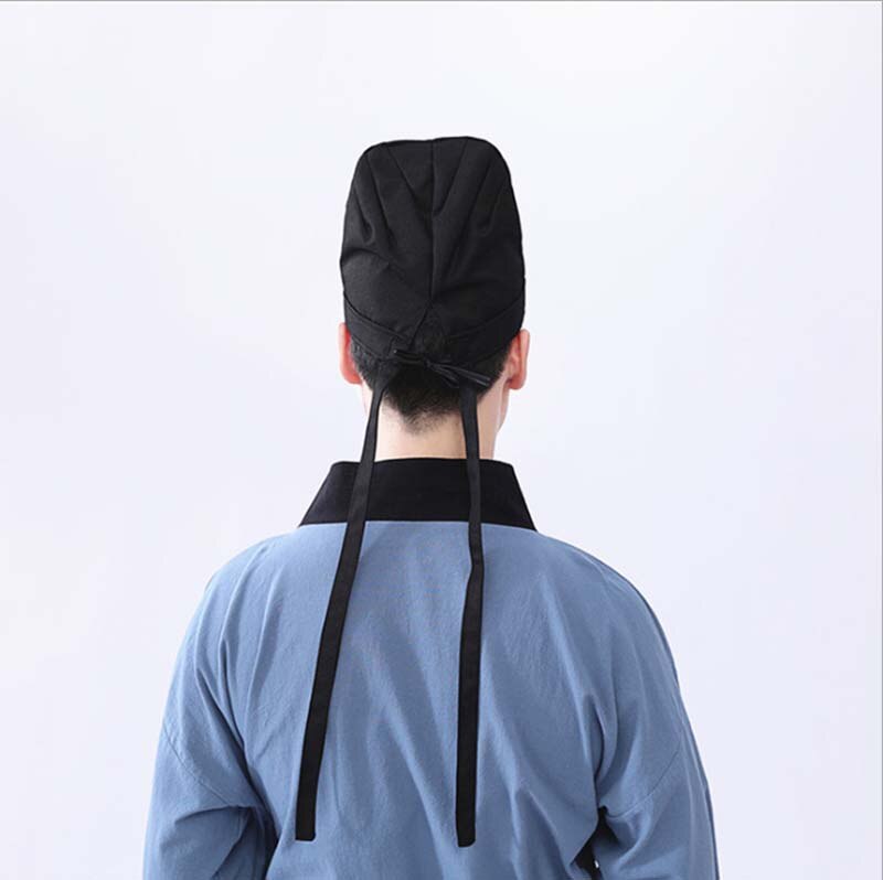 Hanfu Hat Men Futou TANGJian Tangzhi Hat Headdress Hanfu Mingzhi Headdress Ancient Fittings Black Confucian Towel For Men