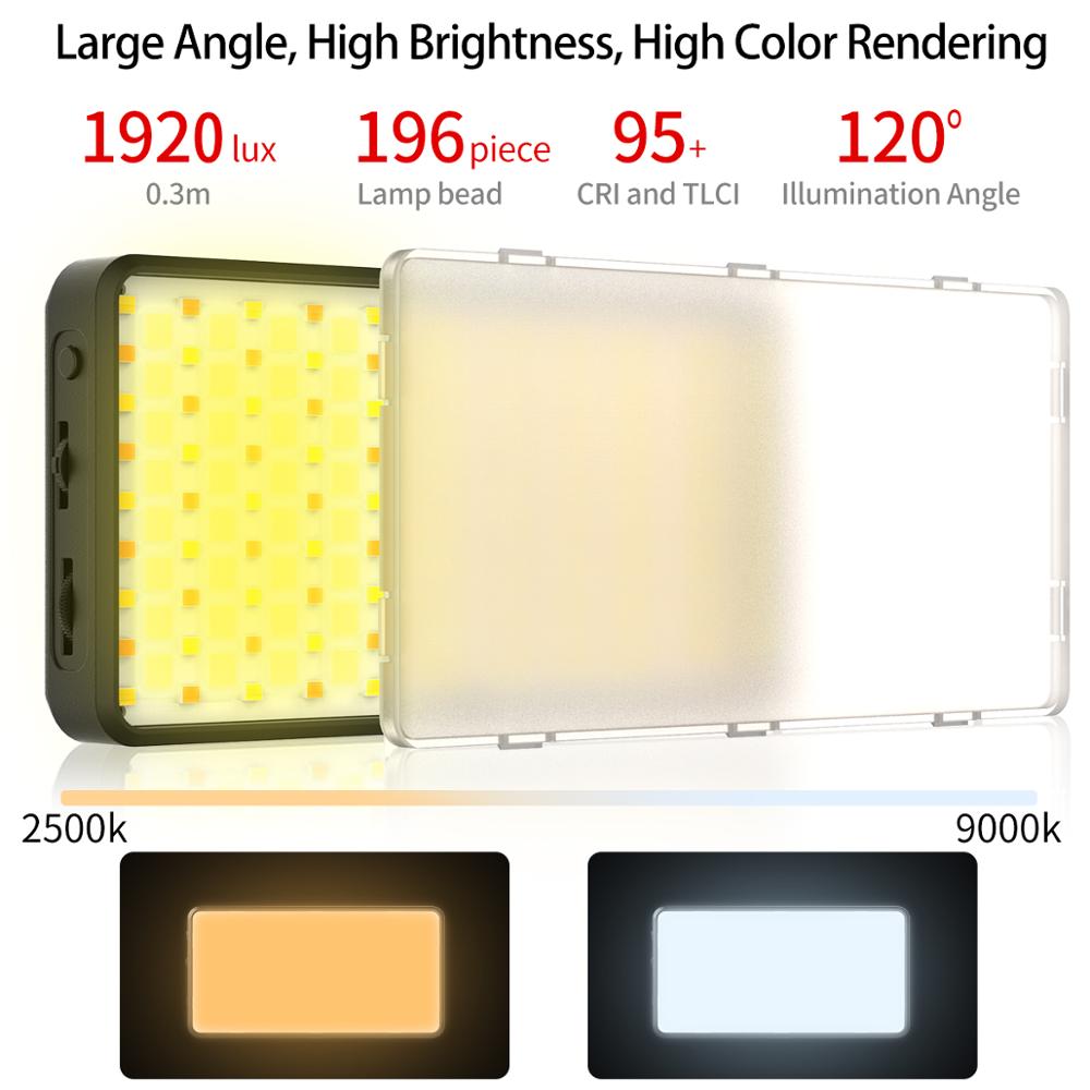 Vijim VL196 Rgb Led Video Light 2500K 9000K Dimbare Vullen Licht Vlog Lamp Fotografie Verlichting Voor Dslr Telefoon ulanzi VL49 Rgb