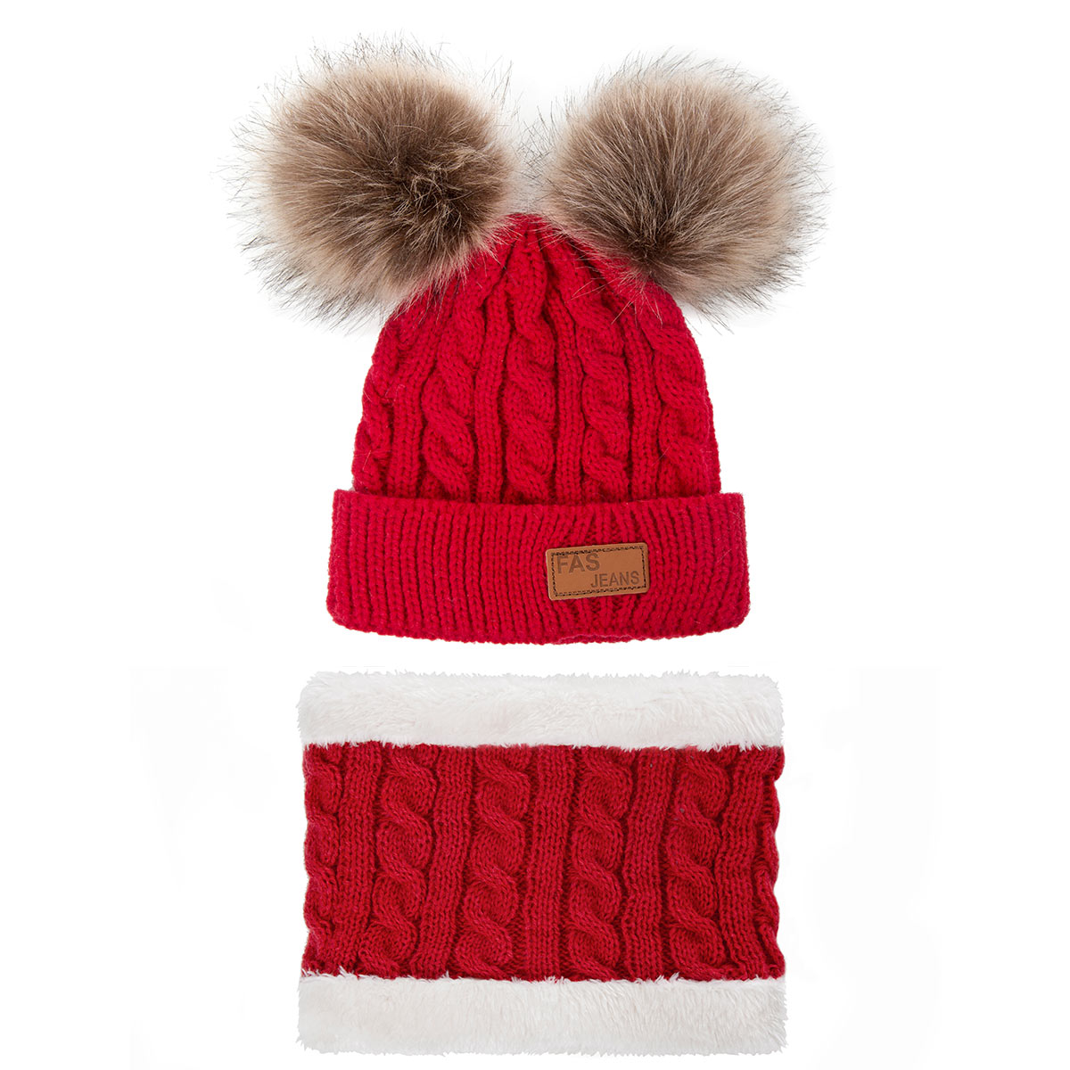 REAKIDS Children Winter Hats Pom Warm Baby Hat Fur... - Grandado
