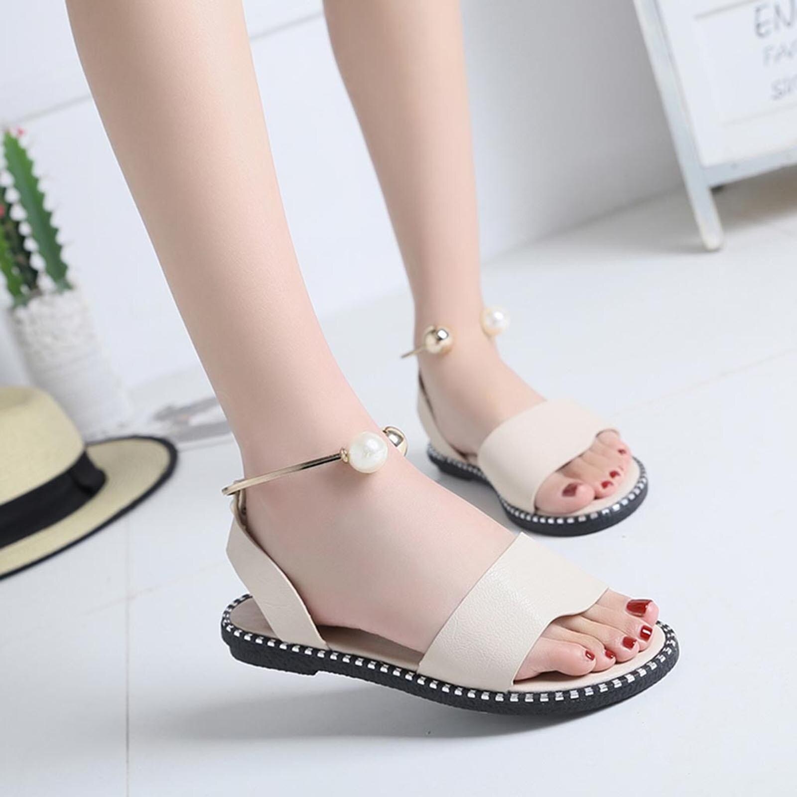 Sandalias planas de de lujo para mujer, chanclas blancas o negras para verano, n. ° BL3,