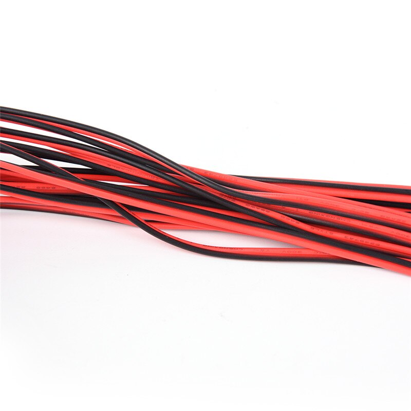 2Pin 10M Auto Motorfiets Elektrische Draad Kabel Rood/Zwart Connector Voor Led Licht Duurzaam 22AWG