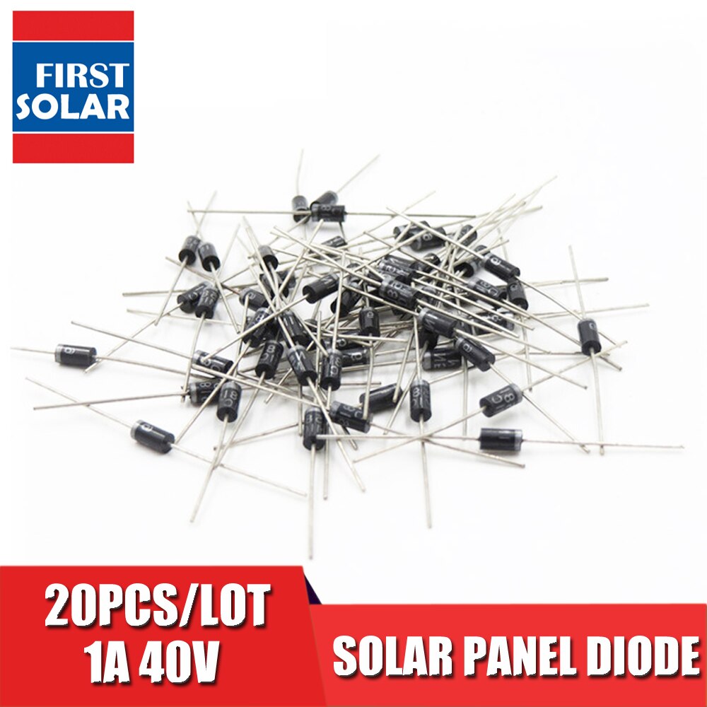 20pcs x Diode 1A 40V 1N5819 MIC schottky diodes 45mm * 0.6mm voor Zonnecellen pv panel DIY