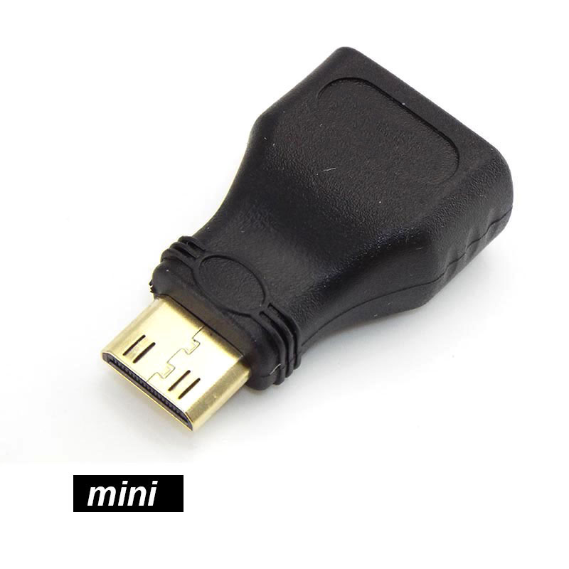 Conversor mini hdmi macho para fêmea, adaptador de micro cabo de extensão compatível com hdtv 1080p hd tv, filmadora: Preto