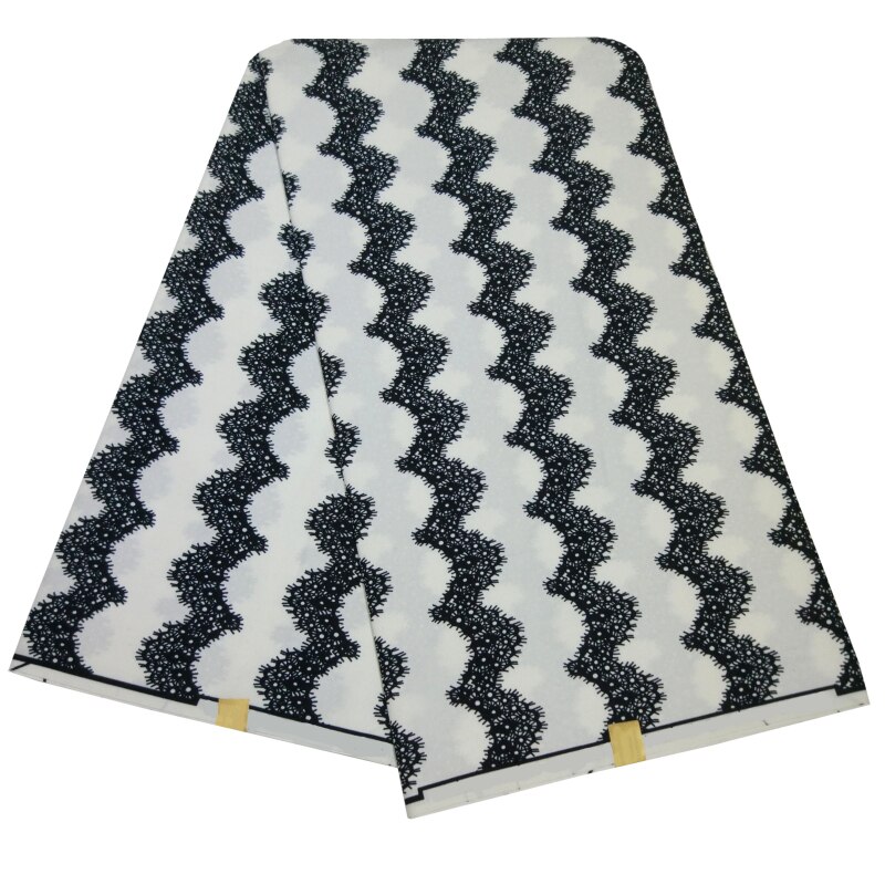 Afrikaanse Zwart-wit Gestreepte Print Ankara Wax Stoffen 6 Yards Batik Diy Textiel Wax Voor Lady