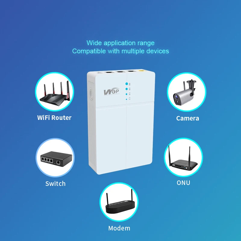 Portable Mini UPS DC Uninterruptible Power Supply 13500mAh 21700 Battery Backup 5v 9v 12v Router wifi Modem Camera WGP UPS302